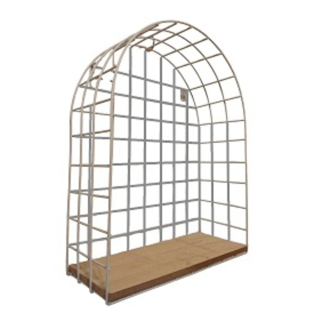 Arched Thick Wire Cage-Like Wall Shelf